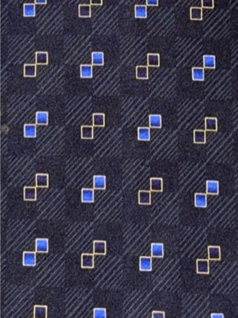 Men's Black & Blue Geometric Silk Tie